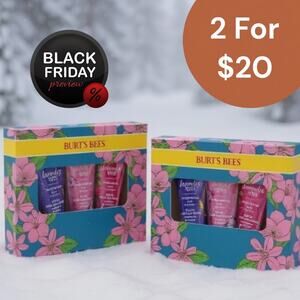 2-Pack Burt’s Bees Hand Cream Trio Sets Lavender Honey Rose Berry Mint New